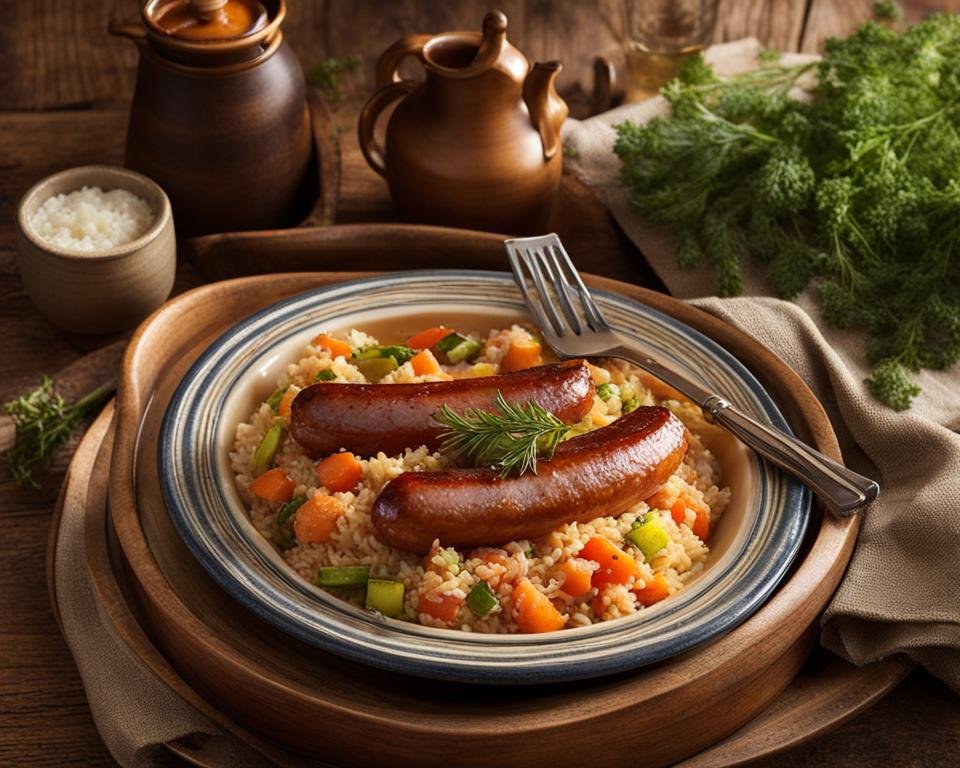 Kielbasa and Rice Easy OnePot Comfort Dish Grilled Cheese Grill