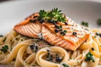 salmon alfredo pasta