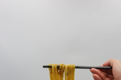 noodles in bowl on table